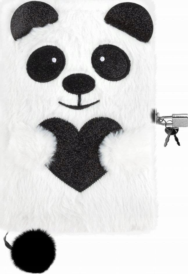 Pamiętnik pluszowy z kłódką Panda DERFORM