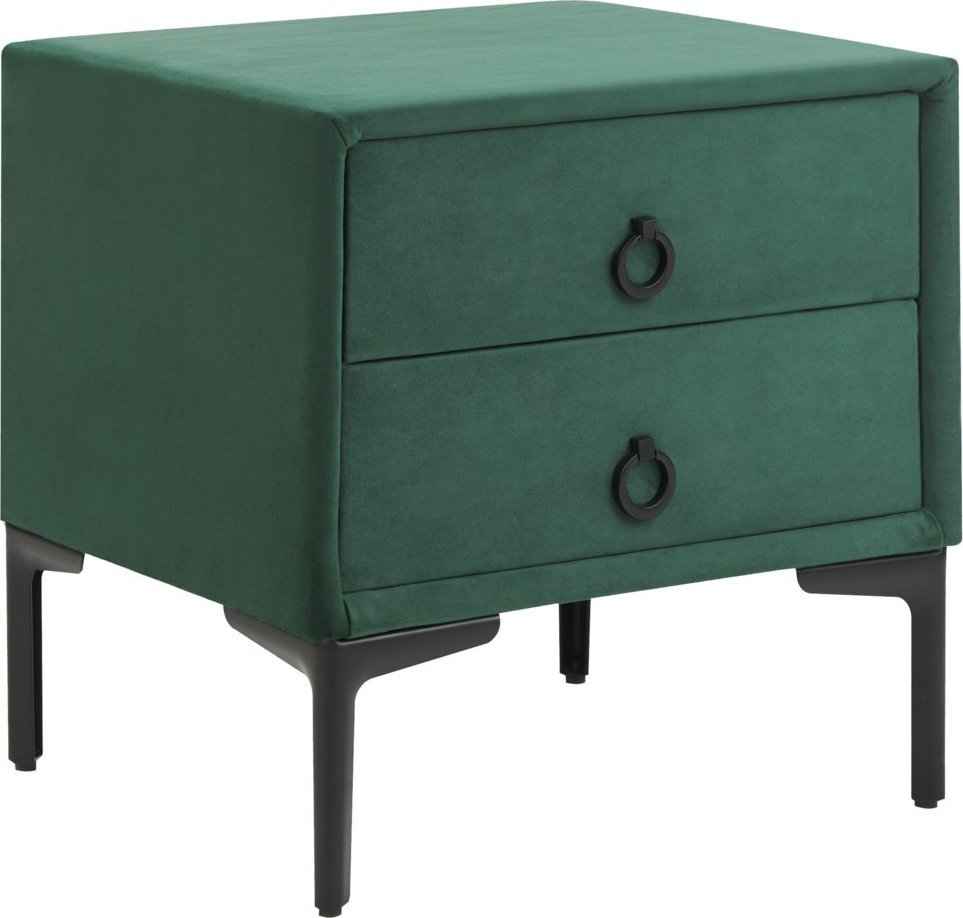 Beliani Szafka nocna welurowa zielona SEZANNE