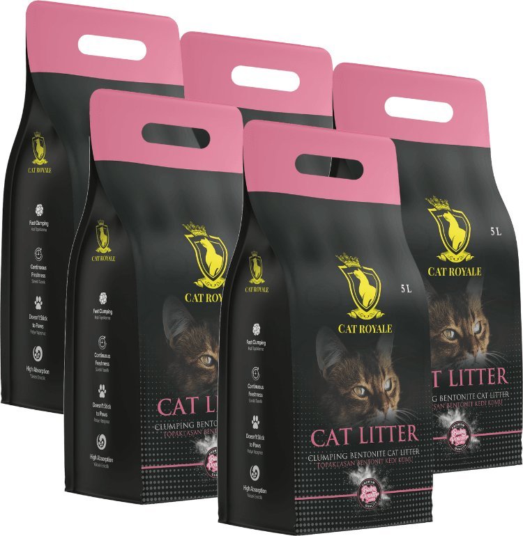 Żwirek dla kota Cat Royale Cat Royale Baby Powder żwirek bentonitowy 25l (5x5l)
