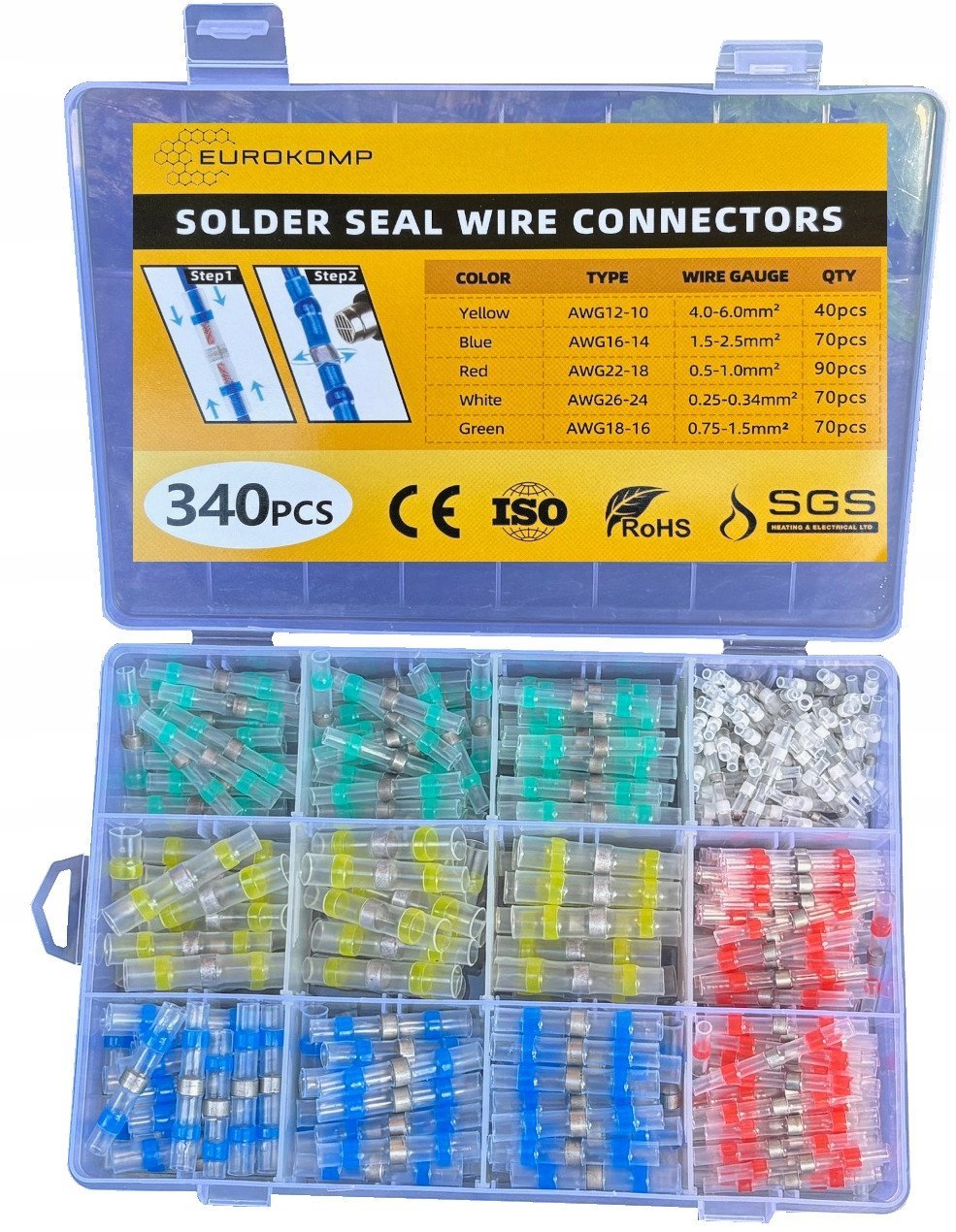 Szybkozłączki z cyną 340 szt.