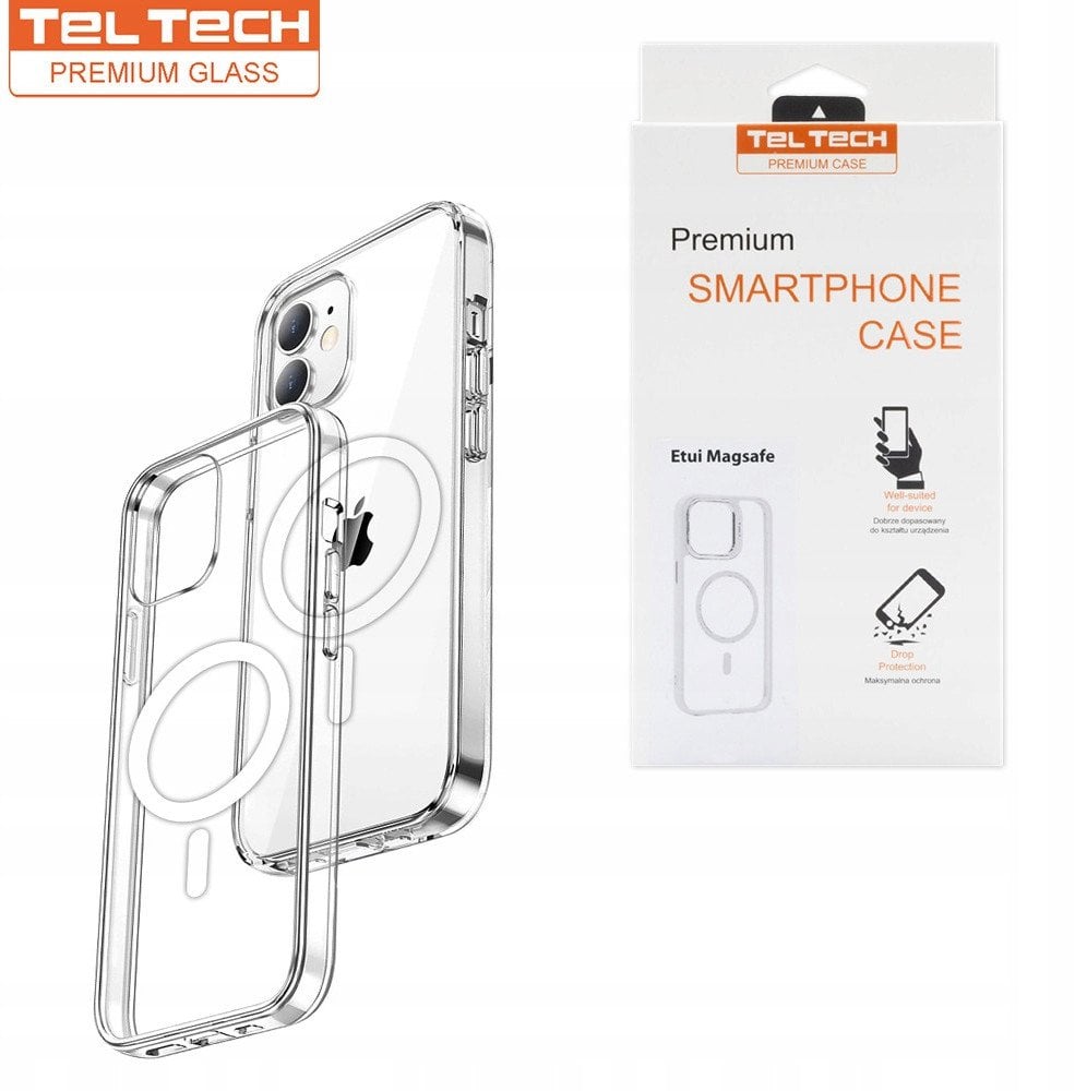 TELTECH MAGSAFE MAGNETIC CASE DO IPHONE 15 PRZEŹROCZYSTY ETUI NAKŁADKA TRANSPARENT