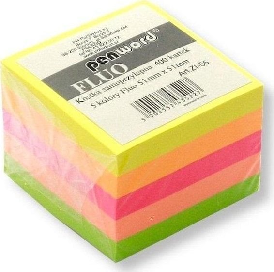 Kostka samoprzylepna fluo 5x5cm