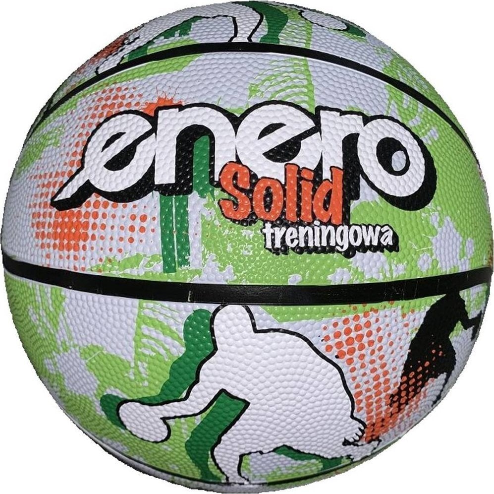 Enero PIŁKA DO KOSZYKÓWKI ENERO SOLID R.7 ZIELONO-BIAŁA