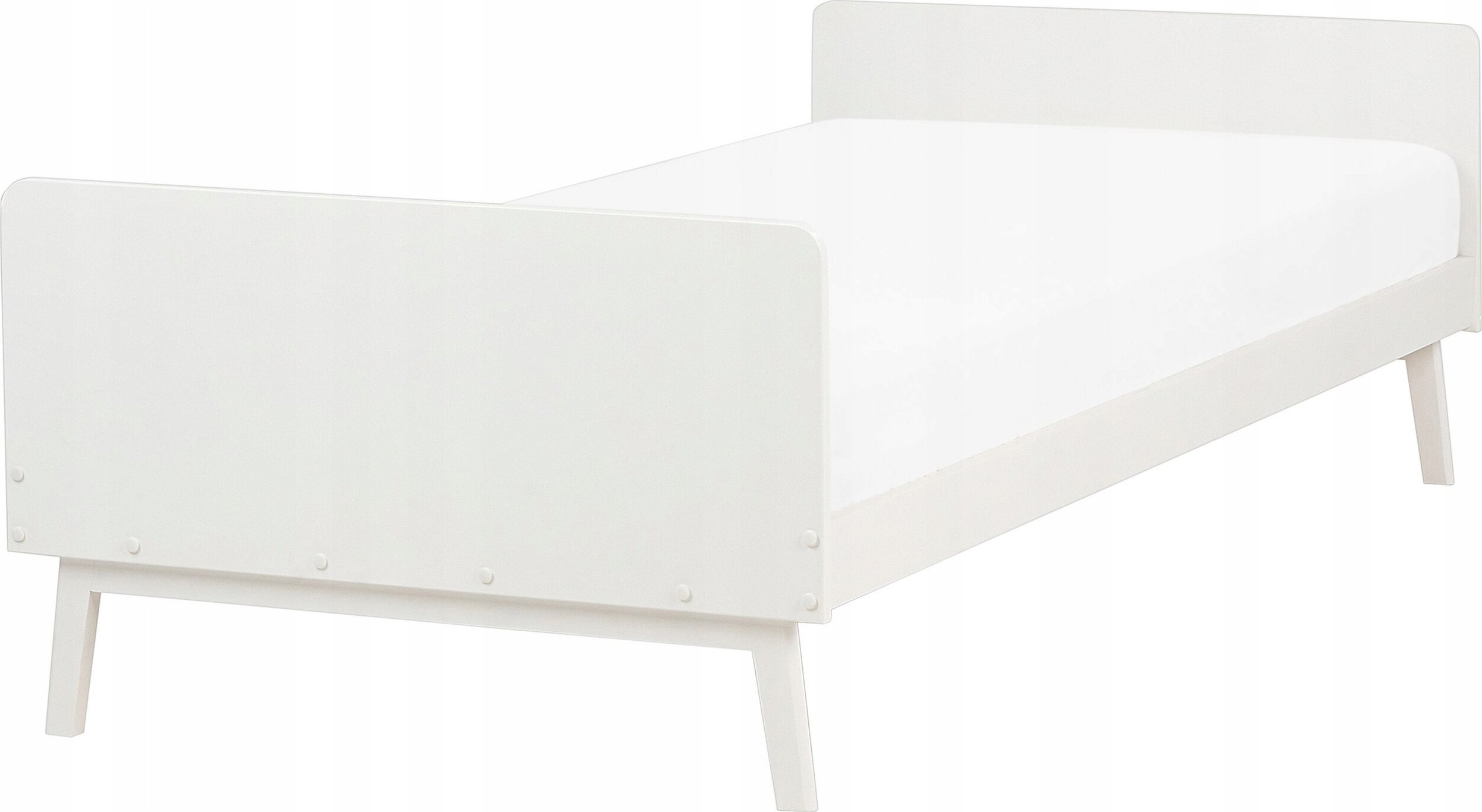 Beliani Łóżko drewniane 90 x 200 cm białe BONNAC