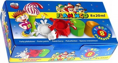 Titanum Farby plakatowe szkolne 8 kolorów Flamingo