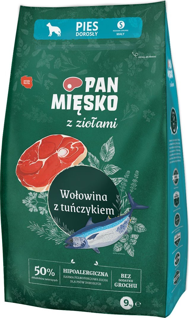 Pan Mięsko Z Ziołami Wołowina z tuńczykiem (dorosły) chrupki S 9kg