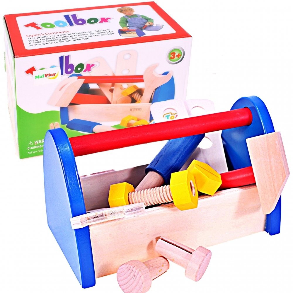 Skrzynka z narzędziami dla dzieci drewniana WARSZTAT