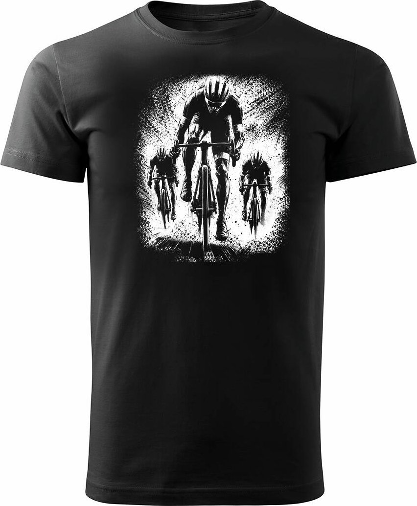 Topslang Koszulka z kolarzem kolarz kolarska kolarzami kolarze dla rowerzysty z kolarką rowerem męska czarna REGULAR M