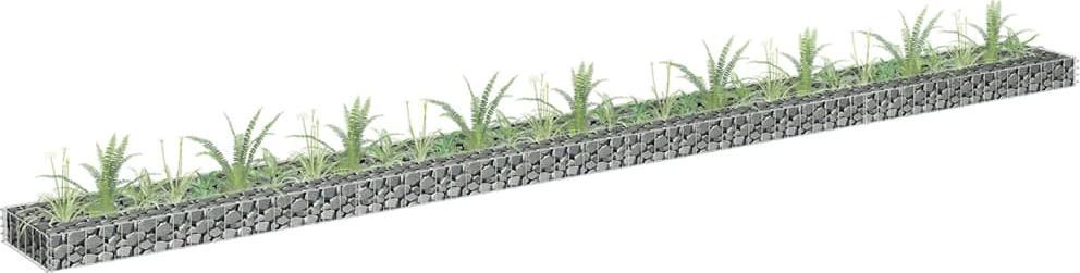 vidaXL vidaXL Podwyższona donica gabionowa, galwanizowana stal, 360x30x10 cm
