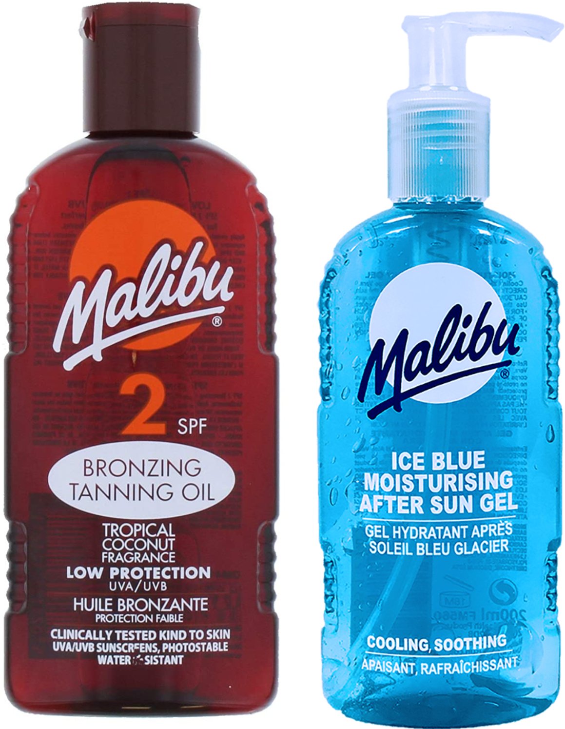 Malibu Olejek Do Opalania SPF2 200ml + Żel Po Opalaniu 200ml