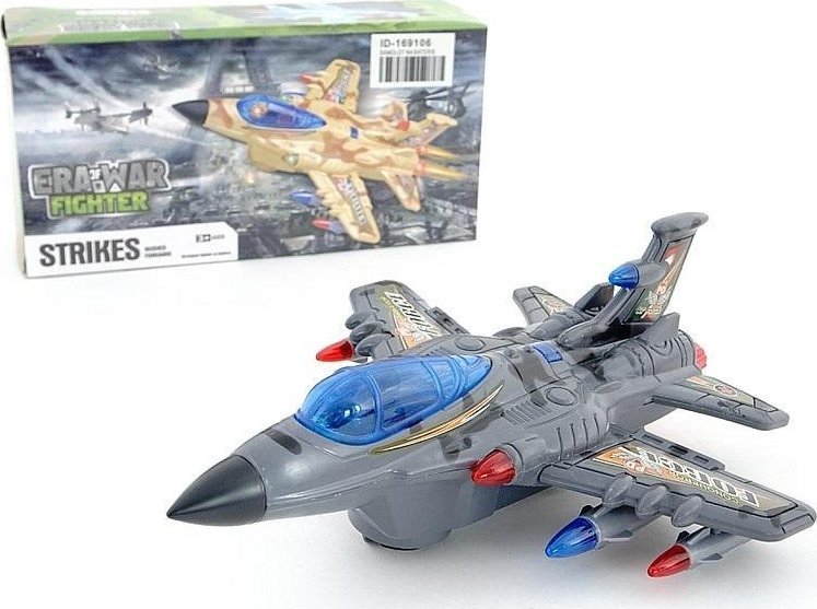 Samolot wojskowy na baterie z światłem i dźwiękiem