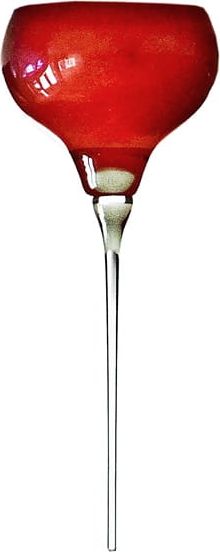 Inter-Deco Szklany czerwony świecznik Szpilka na tealight