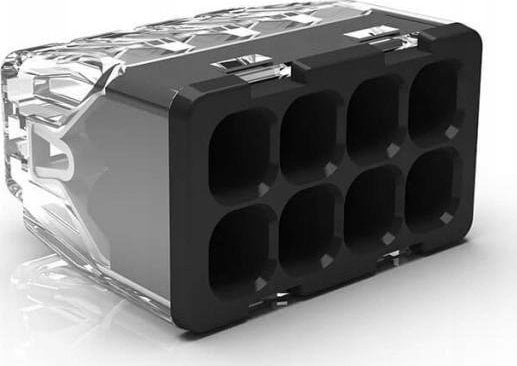 Simet Szybkozłączka samozaciskowa bezgwintowa MINI do drutów Simet (0,2 do 2,5 mm2) 8 torów PC218S transparentna 89244000