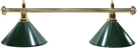 Tournament Champion Lampa bilardowa Elegance 2 klosze zielona, złoty pałąk