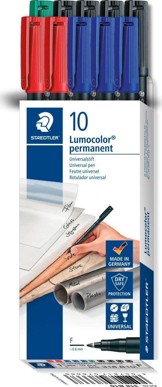 Staedtler STAEDTLER Universalstift Lumocolor F perm 10St,Faltschachtel