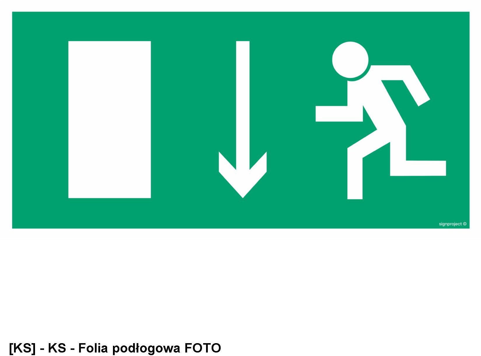 AC053 - Wyjście ewakuacyjne lewostronne w dół 1000x500