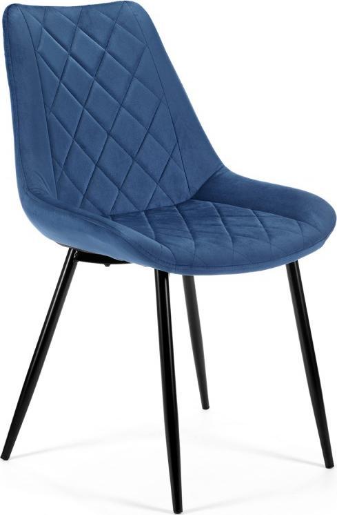 Fabryka Mebli Akord 4x Welurowe krzesło tapicerowane pikowane SJ.0488 Granatowy
