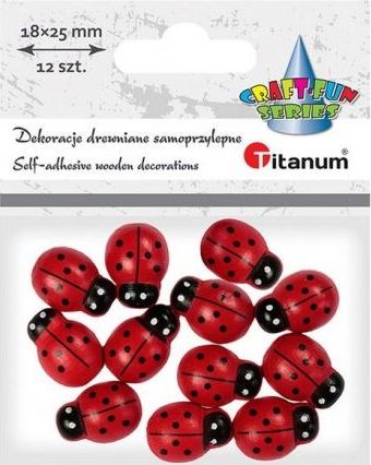 Titanum Drewniane biedronki samoprzylepne 3D 18x25mm 12szt