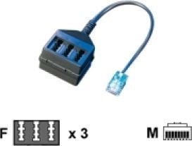 Secomp Adapter RJ45 - 3x TAE-NFN, 14cm (12.01.0533)