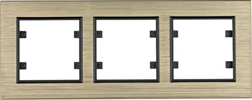 Hager Lumina passion ramka 3-krotna pozioma aluminium mosiądz (WL9234)