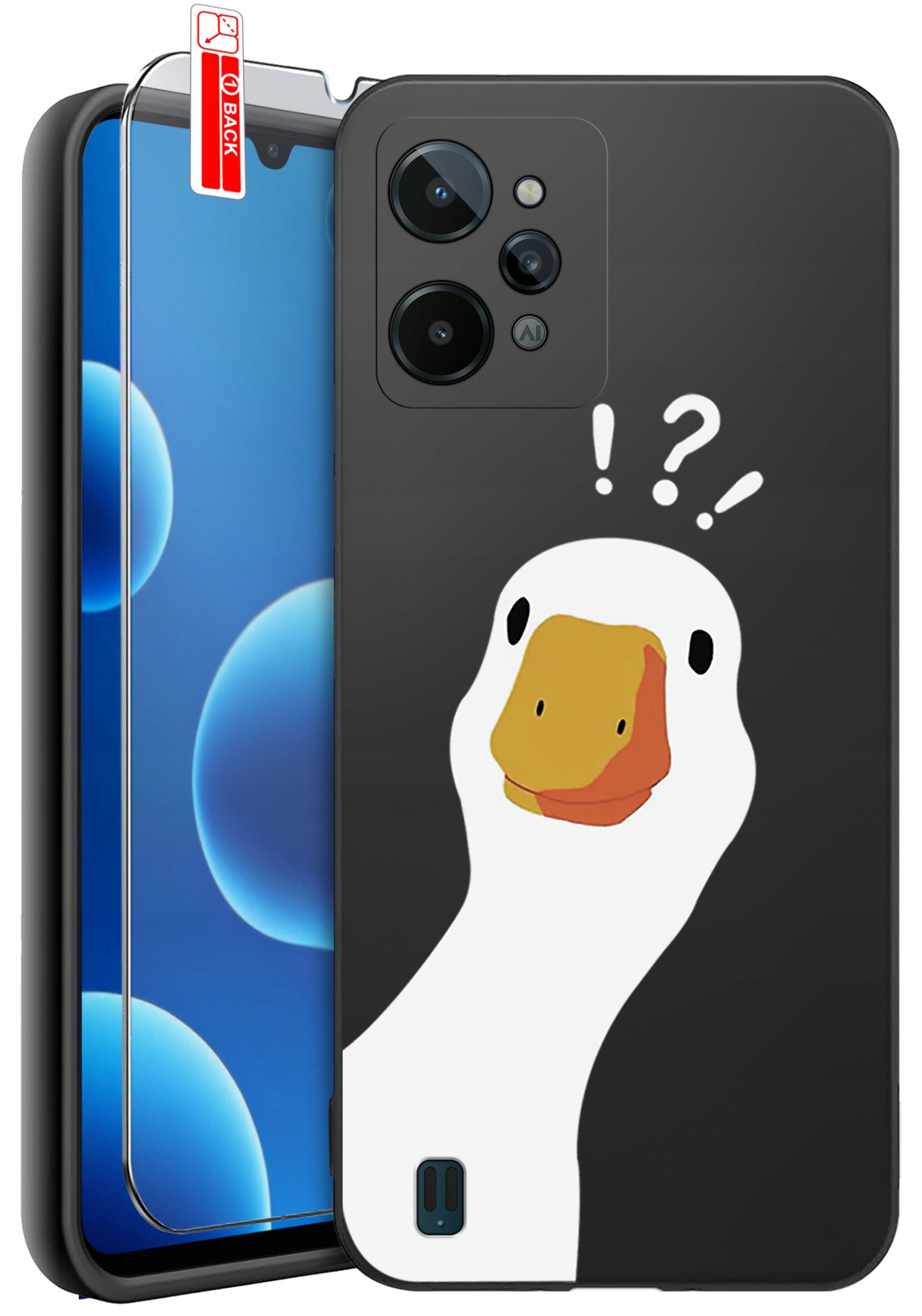 ETUI do Realme C31| WZORY | SILIKONOWE MATT CASE + SZKŁO 9H