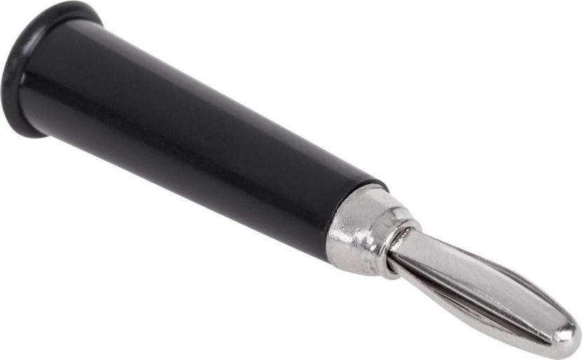 Cabletech Wtyk bananowy prosty plastikowy czarny Cabletech