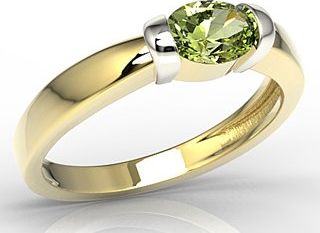 WĘC - Twój Jubiler Pierścionek z żółtego i białego złota z oliwin AP-67ZB-OLI 19 / UE- 59