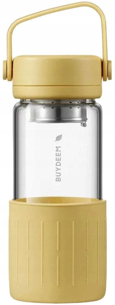 BUYDEEM Szklana butelka z zaparzaczem 300ml, model DG42, kolor Mellow Yellow