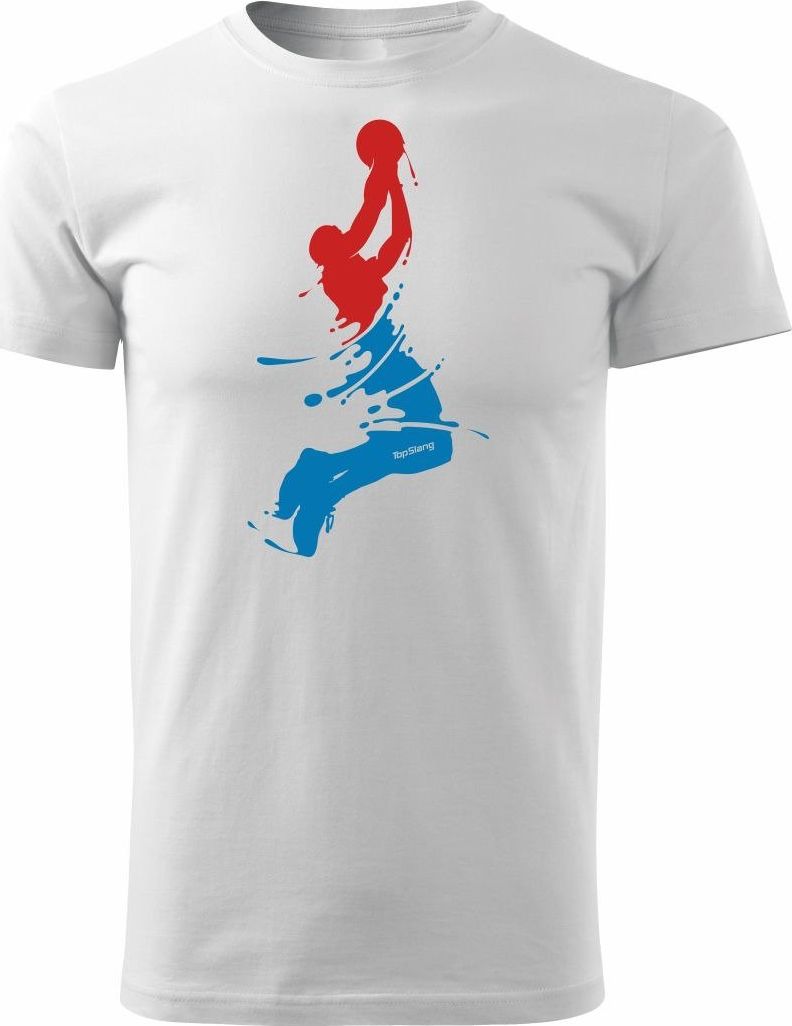 Topslang Koszulka z koszykarzem koszykówka Basketball męska biała REGULAR L