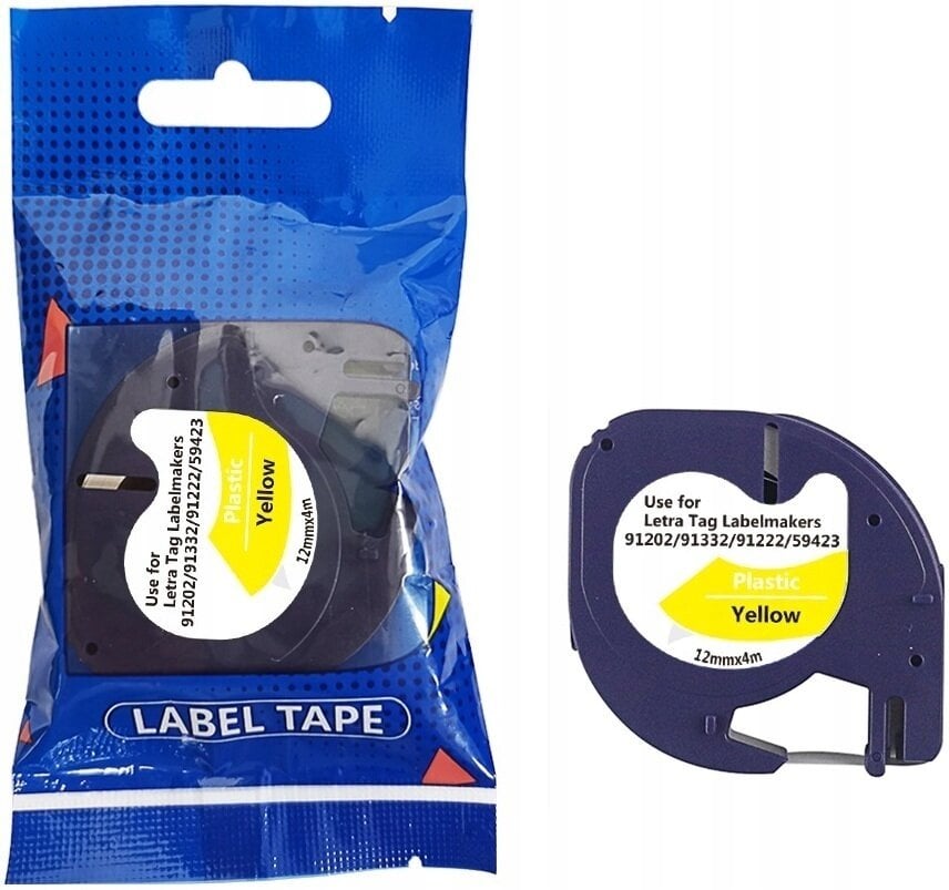 Taśma DYMO LT 91202 12mm x 4m S0721620 czarny na żółtym zamiennik