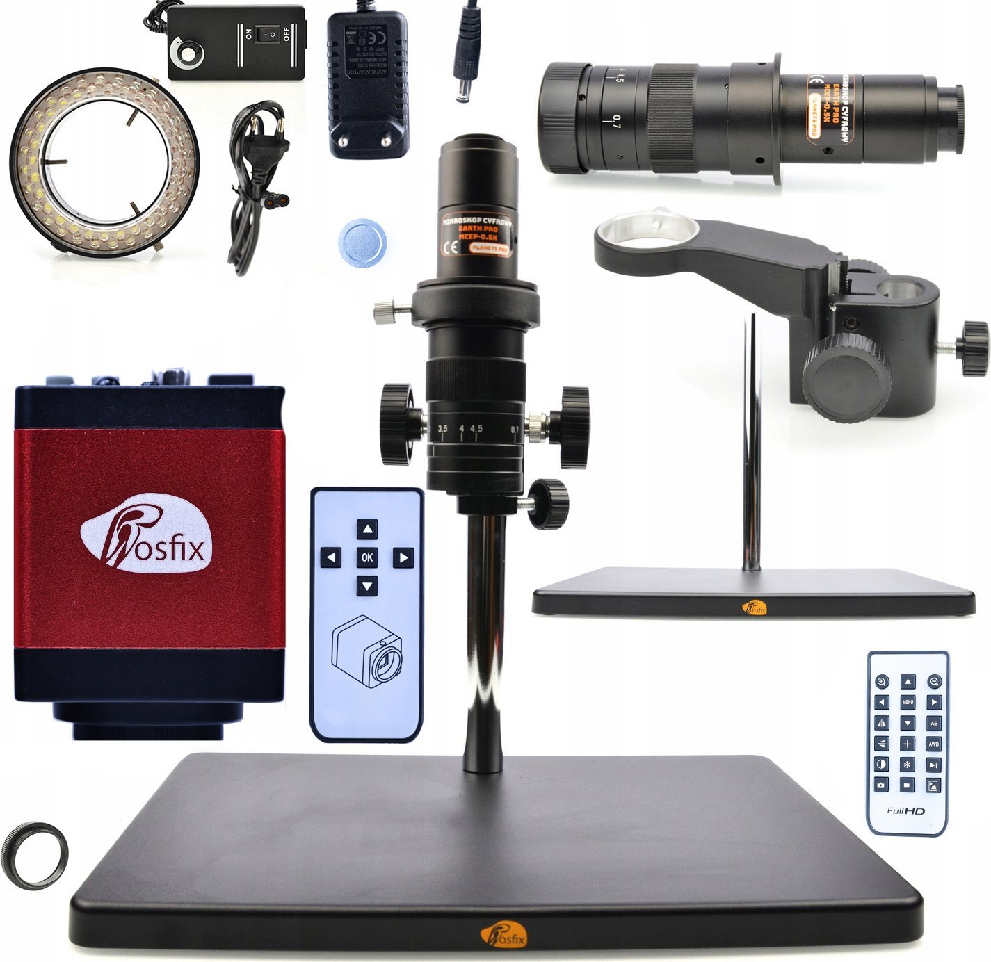 Mikroskop Rosfix MIKROSKOP CYFROWY DO LUTOWANIA KAMERA ROSFIX 4K 16MP ZESTAW PLANETS XXL
