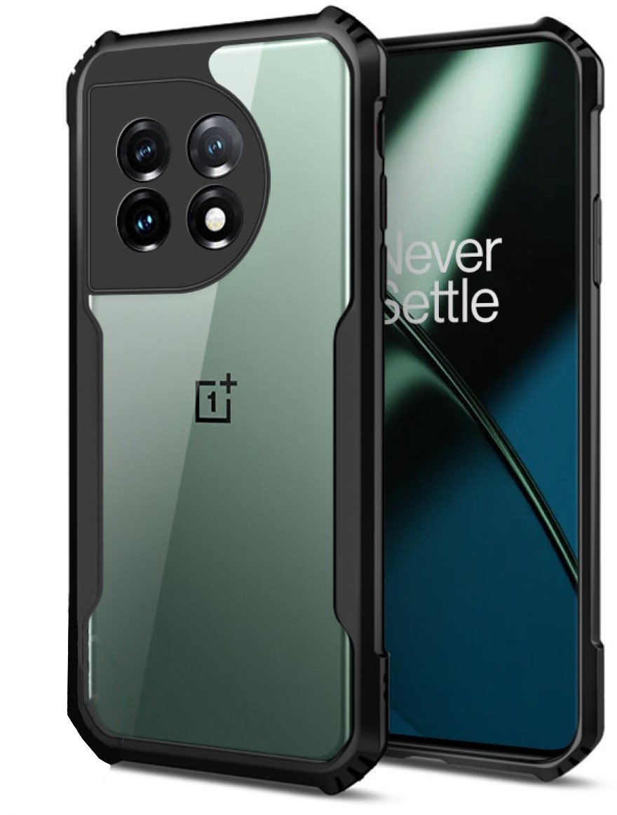 Etui Corner-X do OnePlus 11, czarno-przezroczyste + Szkło Supero UV do OnePlus 11