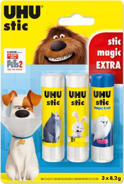 UHU Klej w sztyfcie Stic 8,2g Pets 2 2szt + klej magic