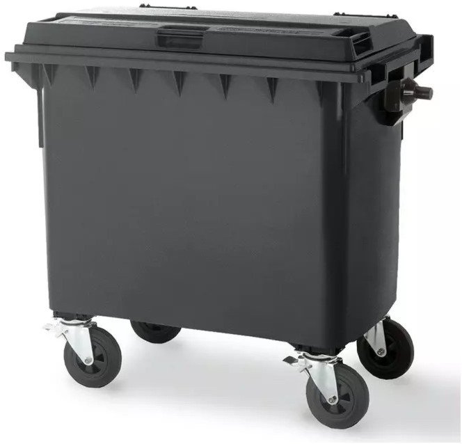 Pojemnik do segregacji odpadów na kółkach WEBER - pojemność 660 l (Kolor: antracytowy)