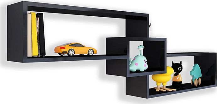 Elior Czarna minimalistyczna półka wisząca - Ramona