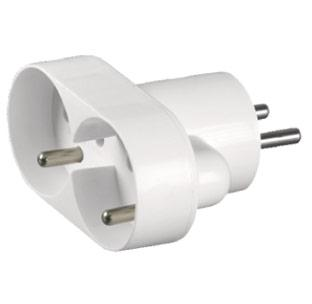 Opal Rozgałęźnik okrągły 2x2P+Z z uziemieniem biały