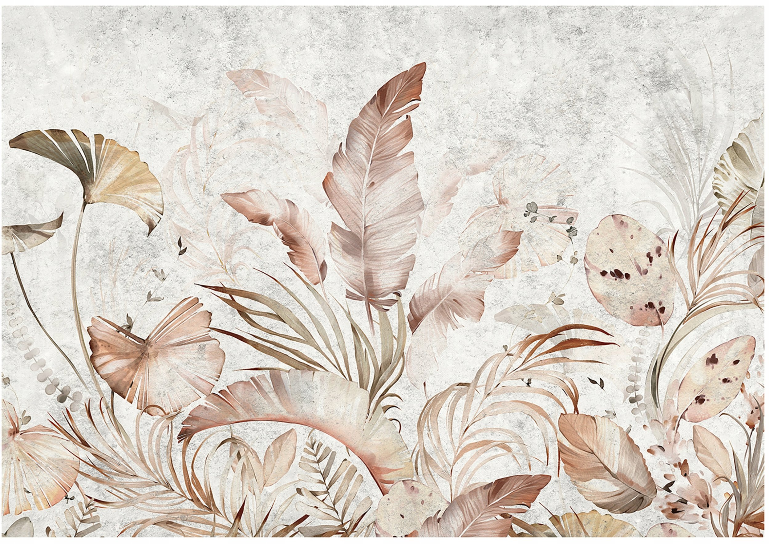 Fototapeta Na Flizelinie Liście Beton Do Sypialni Salonu 312x219