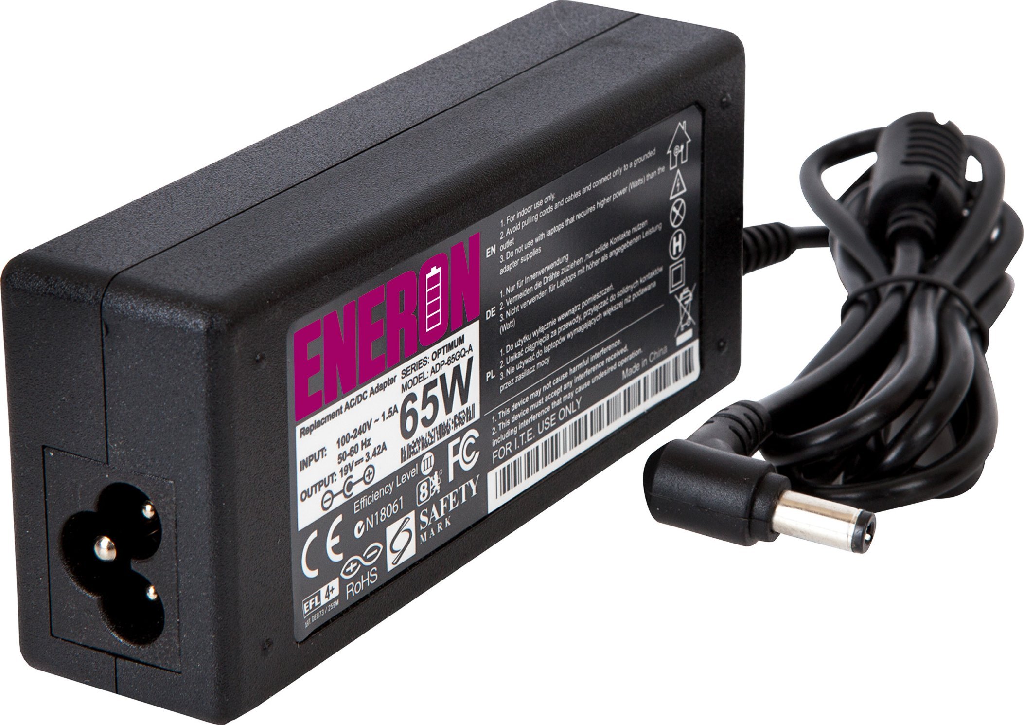 Zasilacz do laptopa Eneron 65 W, 2.5 mm, 3.4 A, 19 V