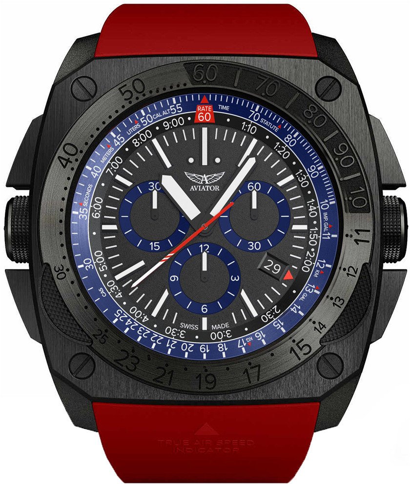Zegarek męski Aviator M.2.30.5.213.6.RMIG-29 czerwony