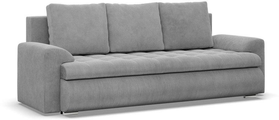 Kanapa rozkładana, Bosco, sztruks, 222x96x92 cm, jasny szary | TYLETEGOTU