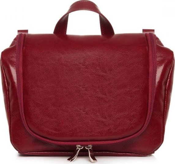 POLSKA SKÓRZANA KOSMETYCZKA SOLOME BORDOWA