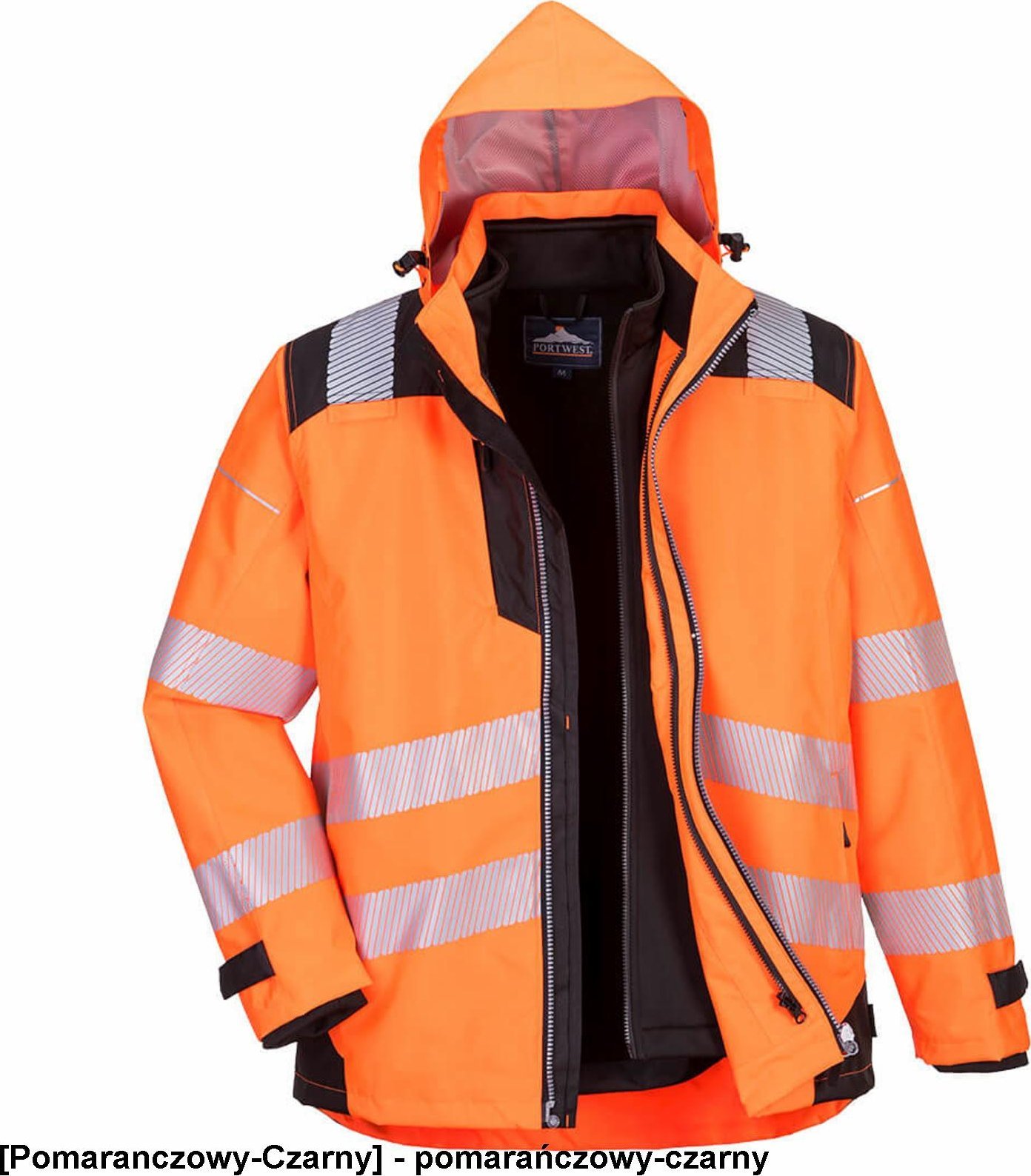 Portwest PW365 - Kurtka ostrzegawcza 3 w 1 PW3 - pomarańczowy-czarny S