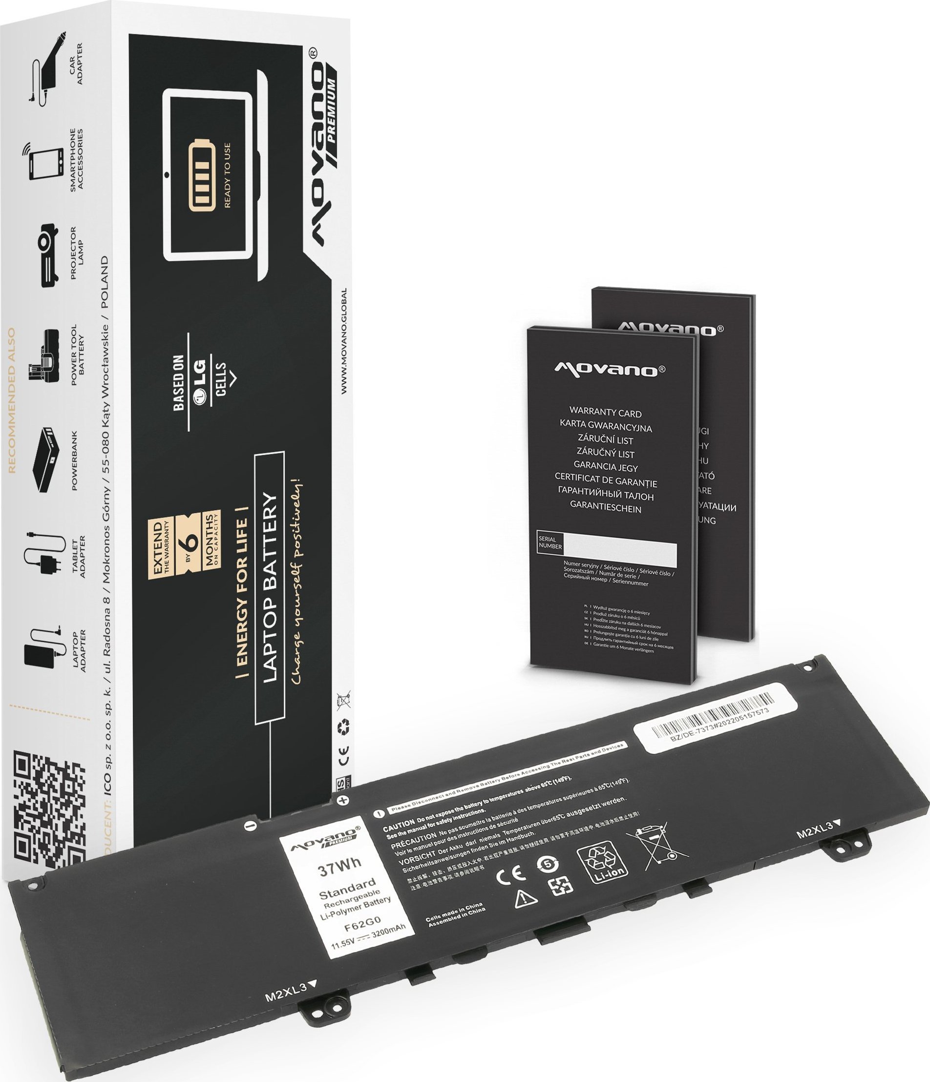 Bateria Movano Bateria Y5XF9 do Dell Inspiron 13 7373 3200mAh