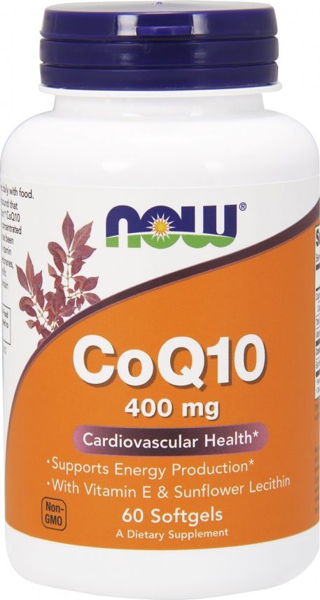 NOW Foods NOW Foods - Koenzym Q10 z Lecytyną i Witaminą E, 400 mg, 60 kapsułek miękkich