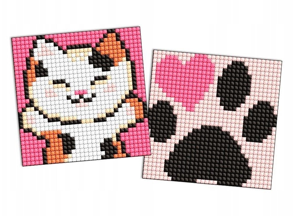 Diamentowa mozaika na magnesie IDEYKA, 9x9 cm, kids, puszyste uściski, 2 szt.