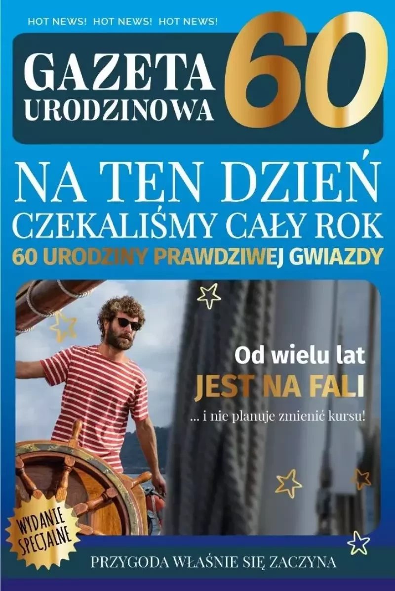 Karnet Urodziny gazeta 60