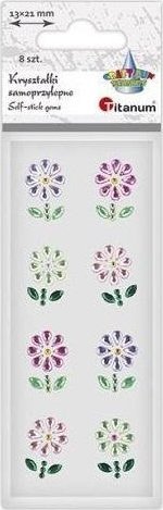Kryształki samoprzylepne kwiaty 13x21mm mix 8szt