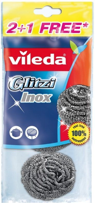 Vileda Zmywak stalowy Glitzi Spiral INOX 2+1 (105177)