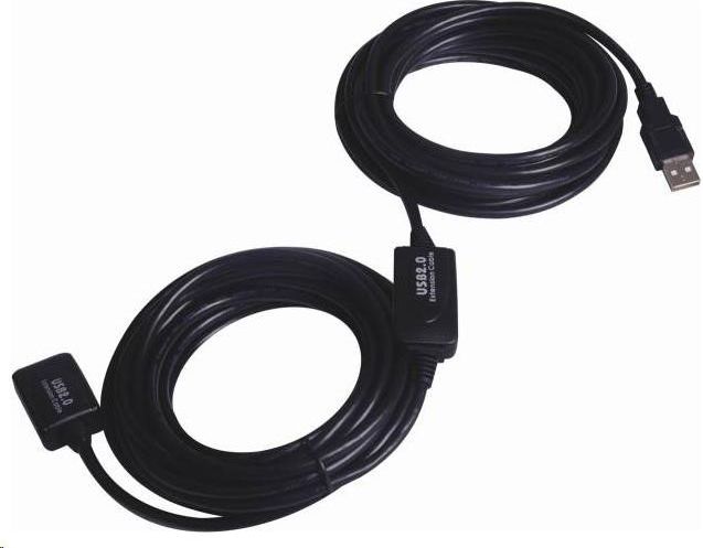 Kabel USB PremiumCord USB-A - USB-A 15 m Czarny (2960103209953)