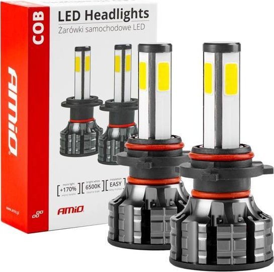 AMiO Żarówki samochodowe led cob 4side hb4